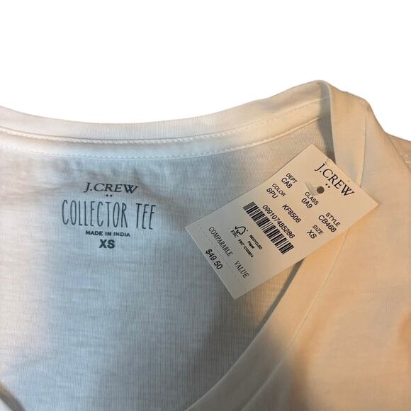 NWT J.Crew Factory XS Pumpkin Sequin Graphic Tee White Fall Cotton - Picture 3 of 4